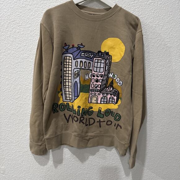 Rolling Loud Sweater Men Medium 2023 Los Angeles Playboi Carti Beige #2787 - Picture 1 of 3